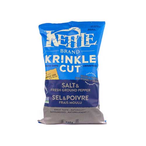Kettle Brand Krinkle Cut Potato Chips – Salt & Fresh Ground Pepper