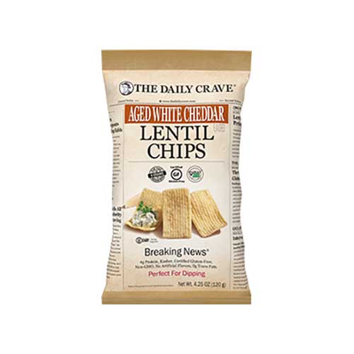 The Daily Crave Lentil Chips – Aged White Cheddar