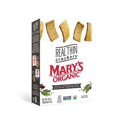 Mary's Organic Real Thin Crackers - Olive Oil & Cracked Black Pepper