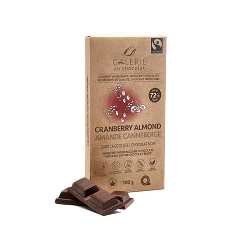 Galerie au Chocolat Dark Chocolate - Cranberry Almond 72%