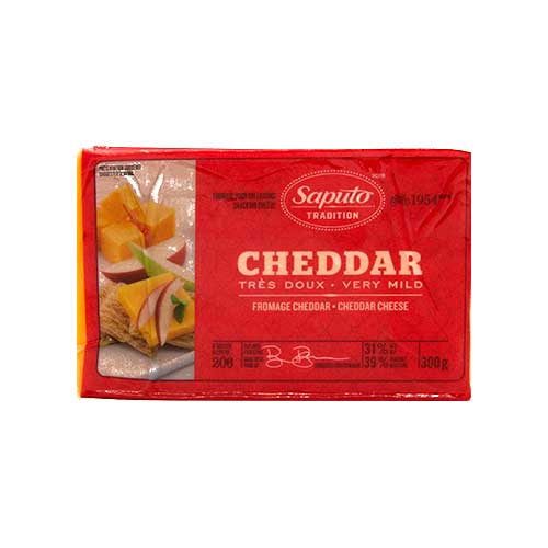 Saputo Block Cheese – Very Mild Yellow Cheddar 300g
