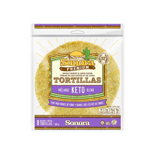 Sonora Keto Tortillas - Whole Wheat & Lupin Flour - Medium 8"