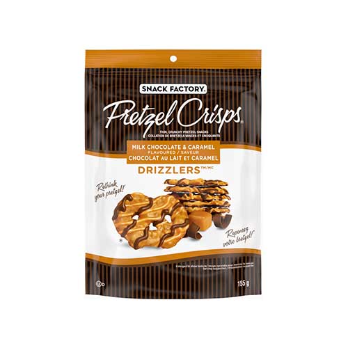 Snack Factory Pretzel Crisps Drizzlers – Milk Chocolate & Caramel