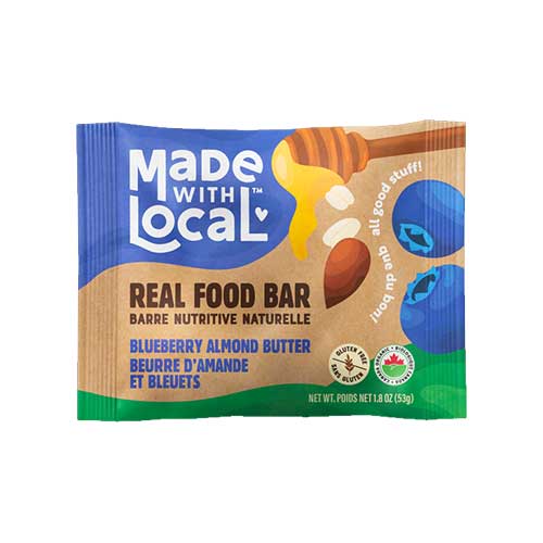 Made With Local Real Food Bar – Blueberry Almond Butter